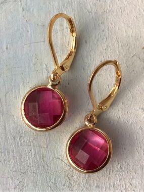 Tourmaline Rubellite tone Quartz Earrings Sundance Charm